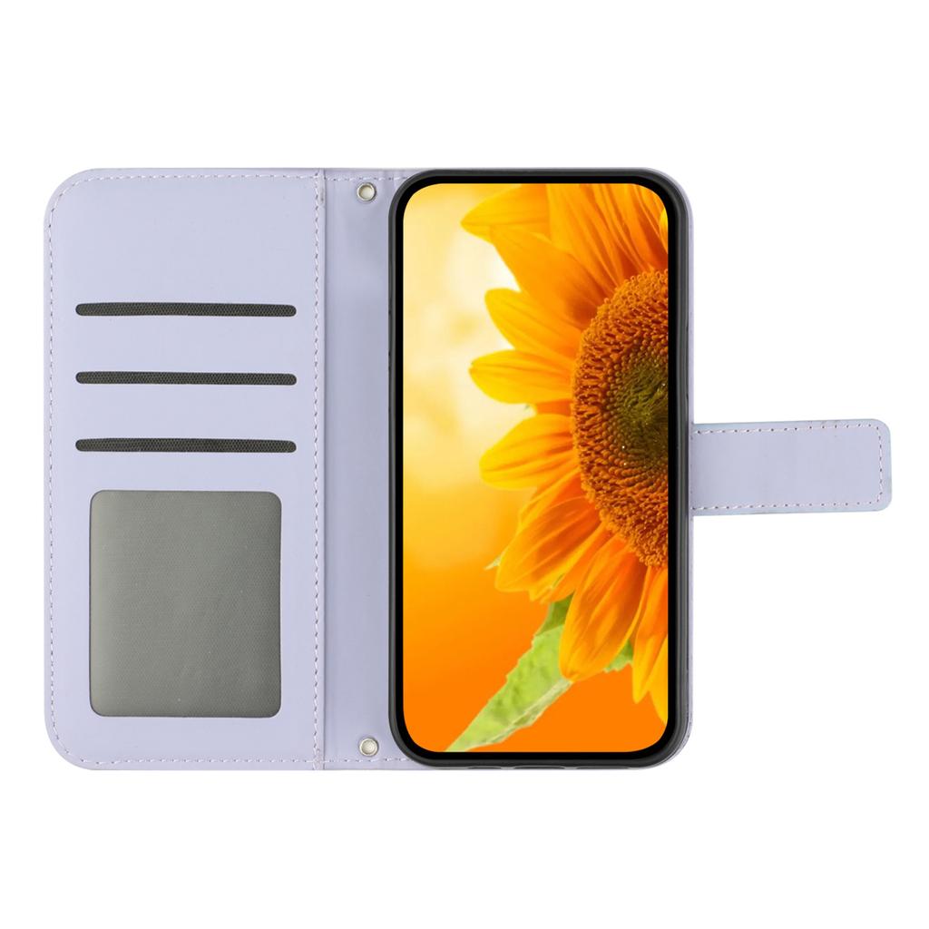 For Xiaomi 15 Pro Case Sunflower Imprint Leather Wallet Phone Cover with Wrist Strap