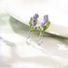 Sweet Purple Tulip Drop Earrings Romantic Cute Enamel Acrylic Pendant Flower Earring for Women Jewelry Gifts PD1518