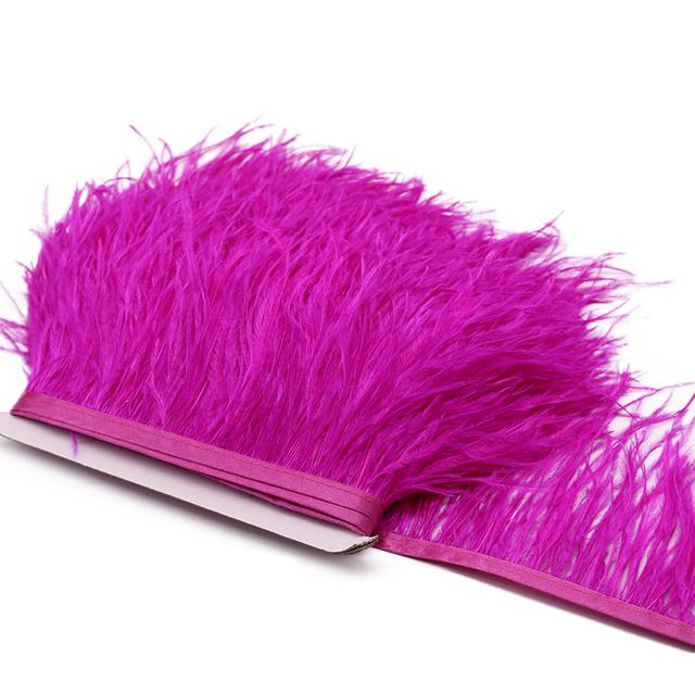 1 метр, бахрома из черных страусиных перьев для шитья, отделка из пушистых белых перьев, праздничная одежда, декор для платья, ткань с оперением