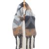 Female Warm Shawl Autumn Winter Thick Love Wave Print Scarf Tassel