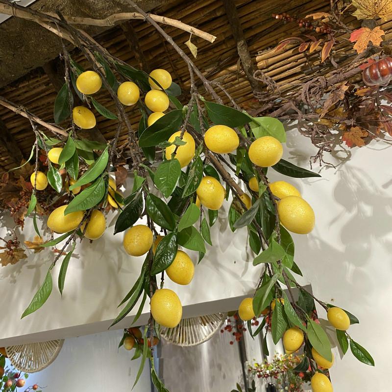 Lemon Artificial Fruit Branch Foam For Photography And Staging Decoration Props