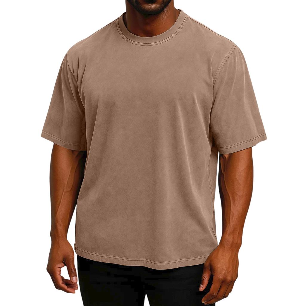 Мужская футболка с коротким рукавом, ретро, из хлопка, свободного кроя, с рукавом до локтя