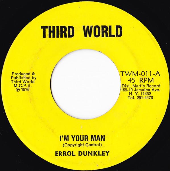 7-дюймовая пластинка ERROL DUNKLEY Im Your Man TWM011 Third World 1976 US Reggae Ska Dub Б/у
