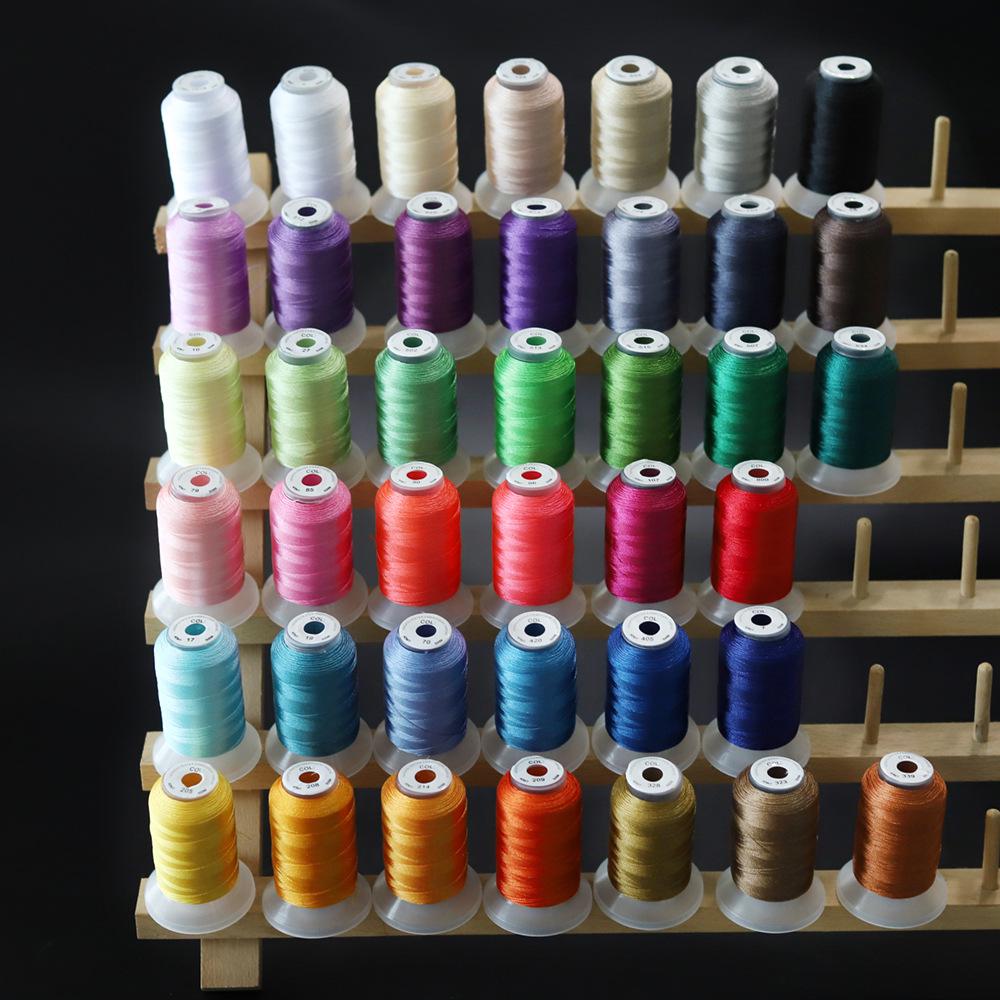 "40 Colors Polyester Embroidery Thread Set, 120D/2, 500m Spools for Home and Computer Embroidery Machines, 40WT"