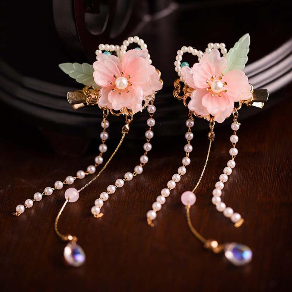 Flower Hanfu Hair Stick Pearls Butterfly Hair Comb Chinese Style Hairpin Set Wedding Photos