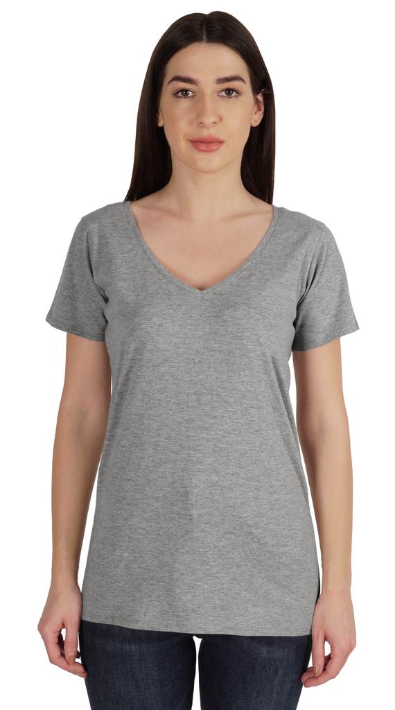 Inkmeso V Neck Basic Tee Classic Fit Short Sleeves Tshirt For Women Summer Cotton Tops