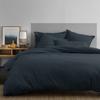 Housse De Couette Unie 100% Coton - MATT & ROSE - COTON LAVÉ - Bleu Nuit - 240x220 Cm