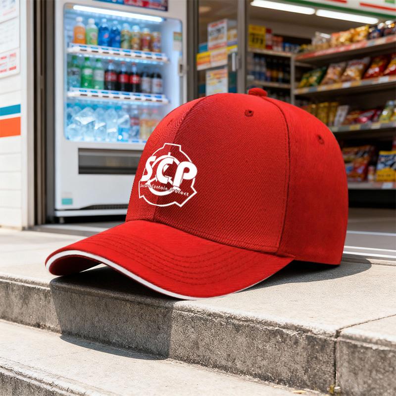 SCP Logo Pattern Unisex Baseball Cap Sandwich Sports Hat for Daily Wear Travel Gift