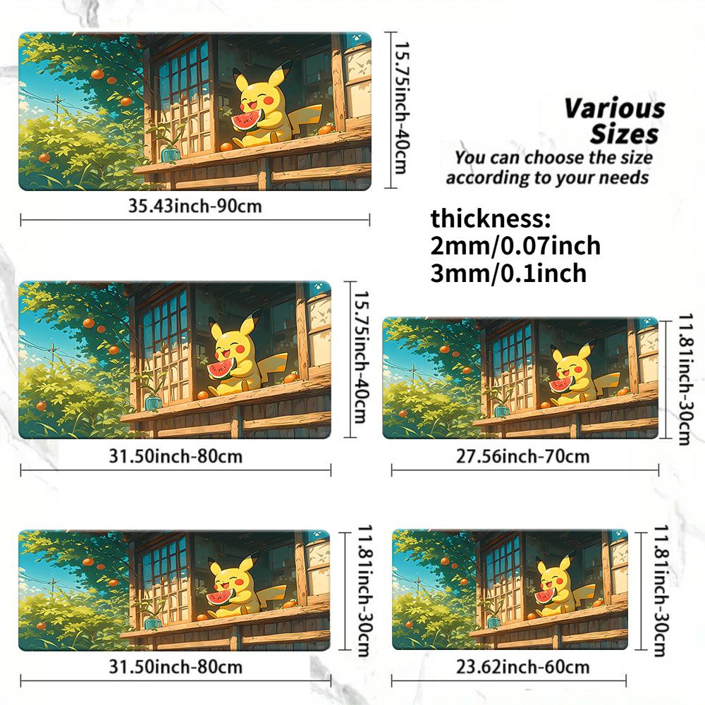 Ash Pikachu Retro Style Gaming Desk Mat NonSlip Washable Mouse Pad