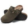 Fashion Shevalues Women's Suede Clogs Classic Cork Slippers Leather Mules Men Cork Footbed Sandals Comfort Beach Shoes with Arch Support