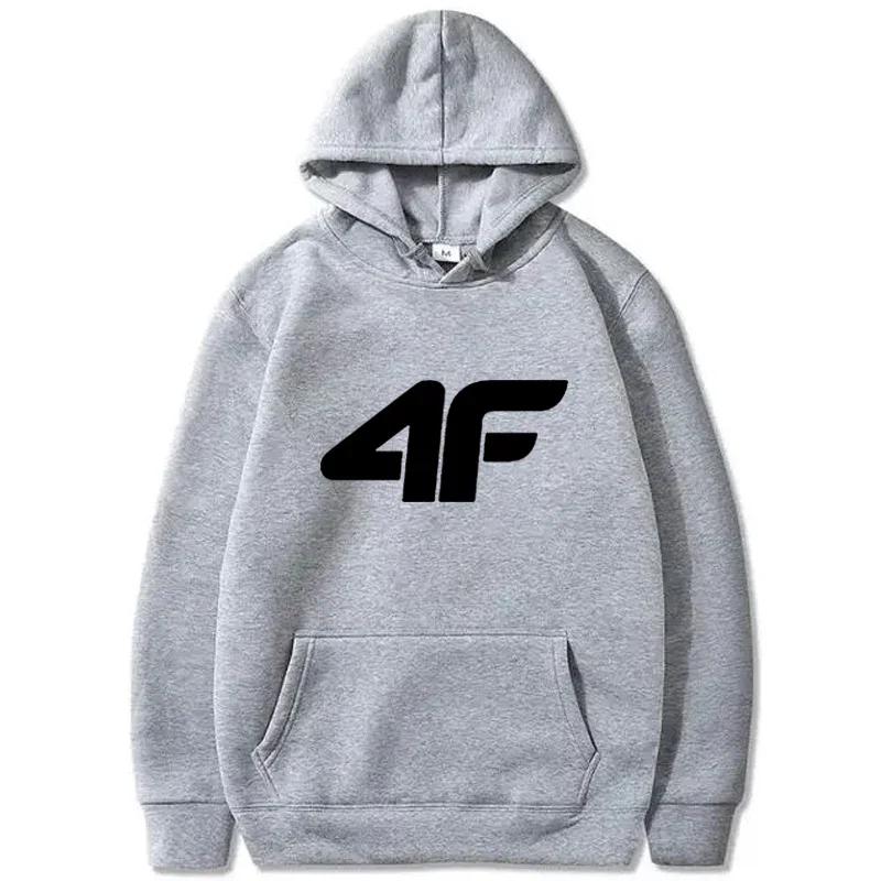 2025 Autumn/Winter New Men's and Women's 4F Printed Hoodie Street Fashion Sportswear Casual Fun Loose Top Warm Hoodie