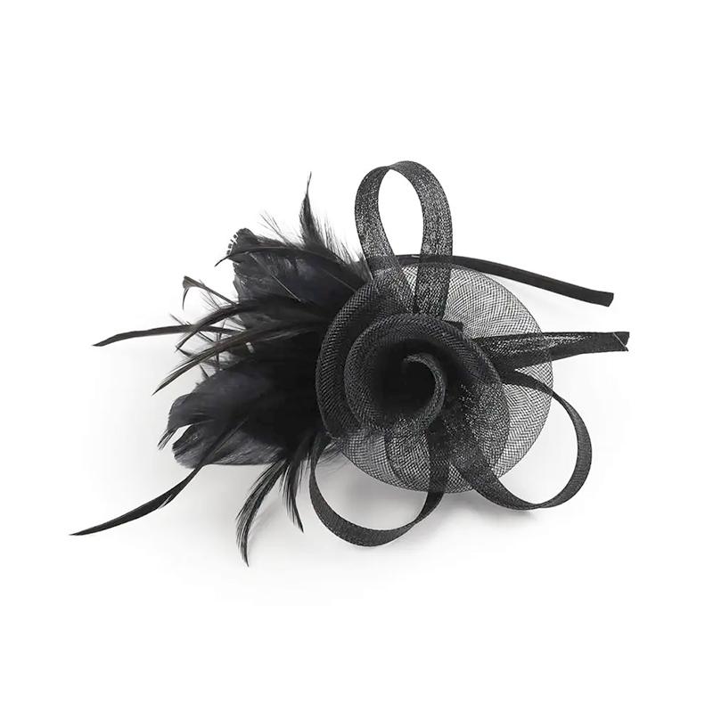 1 шт. Повязка на голову Головной убор Перья Украшения для волос Ободок Элегантный Женский Винтажный Женский Сетка