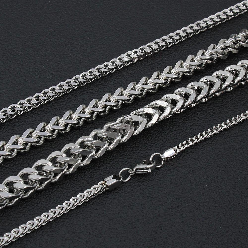 2mm-8mm Stainless Steel Keel Link Chain Necklace For Men Women Chain Necklace