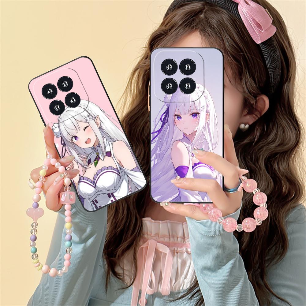 ReZero Emilia Waifu Mobile Phone Case for Xiaomi 15 14 13 12 Mi 11 T Ultra Lite Pro S X 5G Colorful Printing Cover Cover Pretty