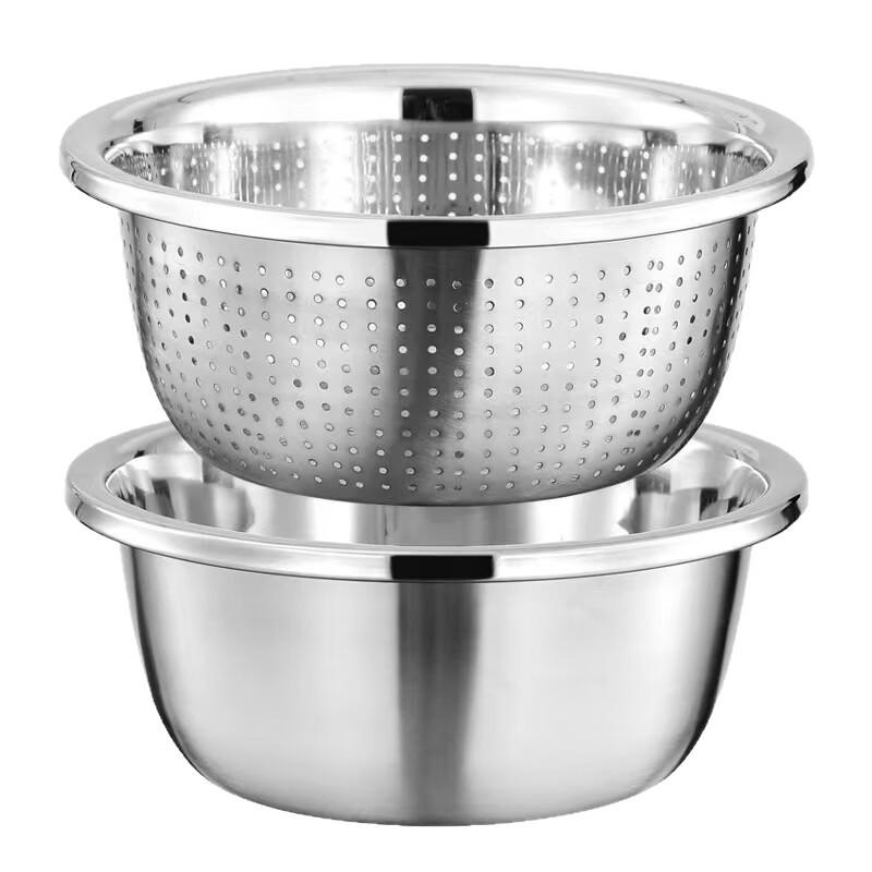 Jichulong Stainless Steel Mixing and Drain Bowl Set