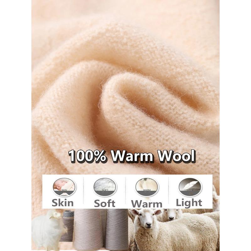 100% Pure Wool Ring Scarf Hollow Out Neckerchief Women Knitted Luxury Cashmere Headband Female Neck Warmer Soft Fake Collar