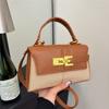 Keystone Bag Portable High-end Fashion Exquisite Color Contrast Splicing Small Square Bag Simple Shoulder Messenger Bag Women's Bag