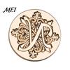 Decorative Wax Seal Stamp Iris A-Z Initial Alphabet Head, Brass Engraved Vintage Sealing Head for Wedding Invitations Envelopes Journal Gift Packaging