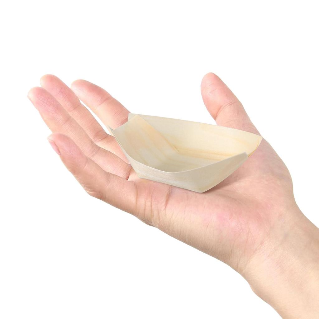 Amosfun Набор деревянных подставок для подачи и демонстрации суши сашими для и Идеально подходит для японских рёканов и других мест питания и обедов 100 штук 3-дюймовых лодочек,