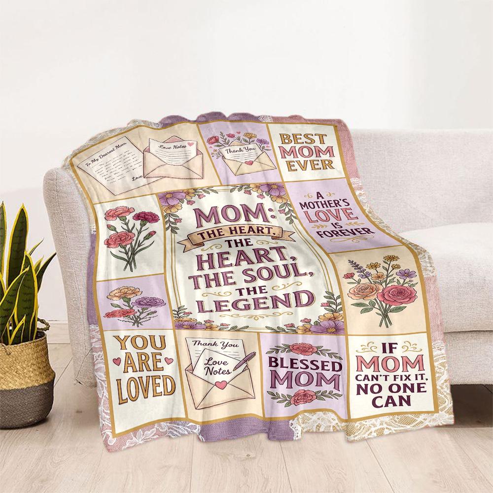 Mother's Day Greeting Blanket Suitable for sofas,travel, living rooms also a good gift for friends and family Suitable for all seasons.