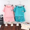 New Summer Kids' Short-Sleeved Korean Casual Two-Piece Set for Boys and Girls
