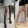 Summer Women's English Print B-Letter Black Pantyhose - 8D Net Stockings