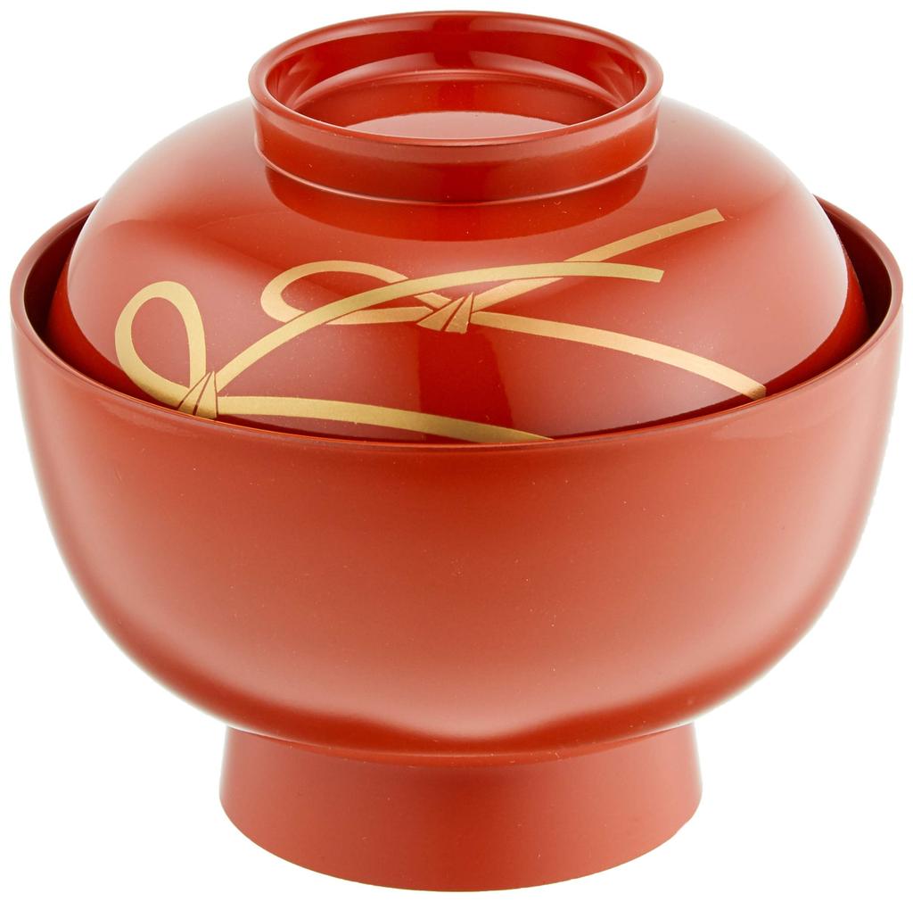 Maeju Lacquerware Zoni Bowl, Knot Design, Vermilion Red, Traditional Craft, Yamanaka Lacquerware, 450ml, Made in Japan, 3T-419