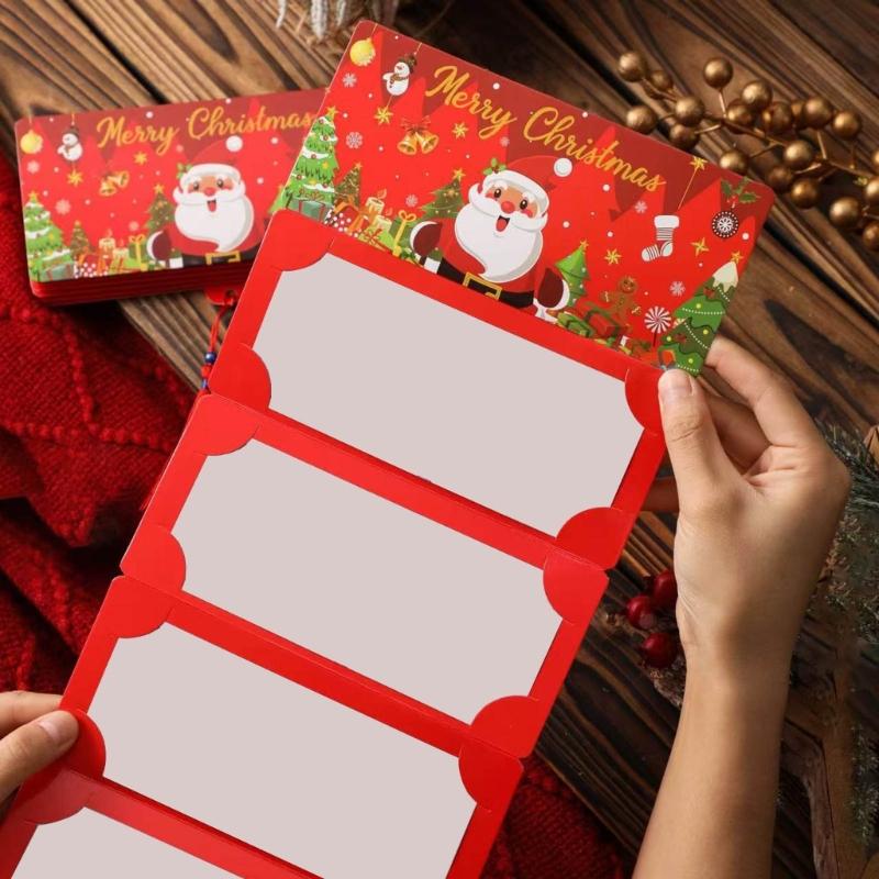 Festival Santa Design 10 Compartment Cash Envelopes Holiday Gift Box Durable Paper Christmas Party Essential