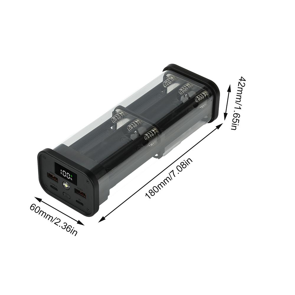 Кейс для Power Bank с быстрой зарядкой 22,5 В, без пайки, на 6/12 ячеек 18650, блок питания PD, коробка для хранения энергии аккумулятора, комплект