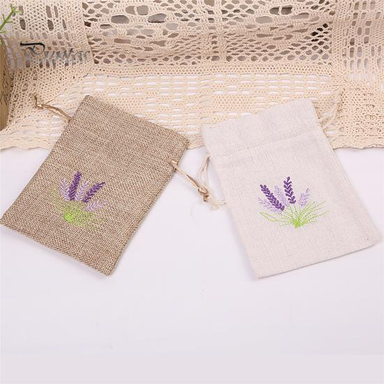 12 шт., сумки с вышивкой лаванды, пустые сумки для хранения с завязками, износостойкие, широко используемые сумки для хранения конфет и ювелирных изделий