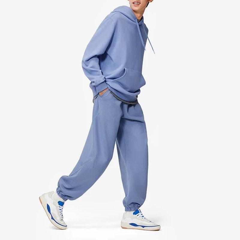 Li Ning China Color Series Solid Loose Pullover Hoodie Unisex hoodies Butterfly-Blue AWDU031-4