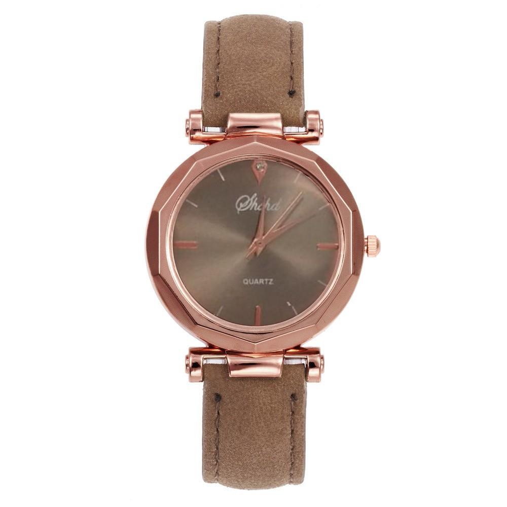 Модные женские кожаные повседневные часы, роскошные аналоговые кварцевые наручные часы с кристаллами