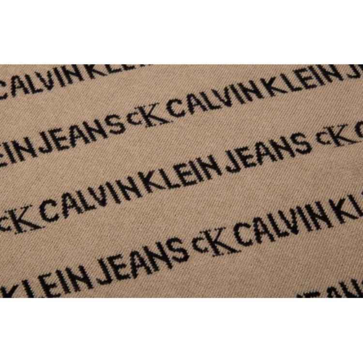 Calvin Klein Жаккардовый свитер с круглым вырезом со сплошными буквами, мужской свитер цвета хаки J319617-PBF