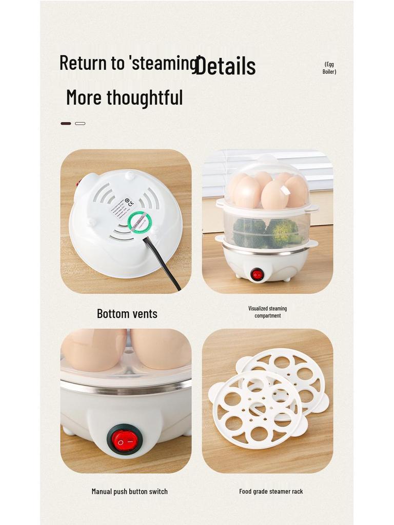Stainless Steel Multifunctional Egg Cooker with Automatic Power-Off