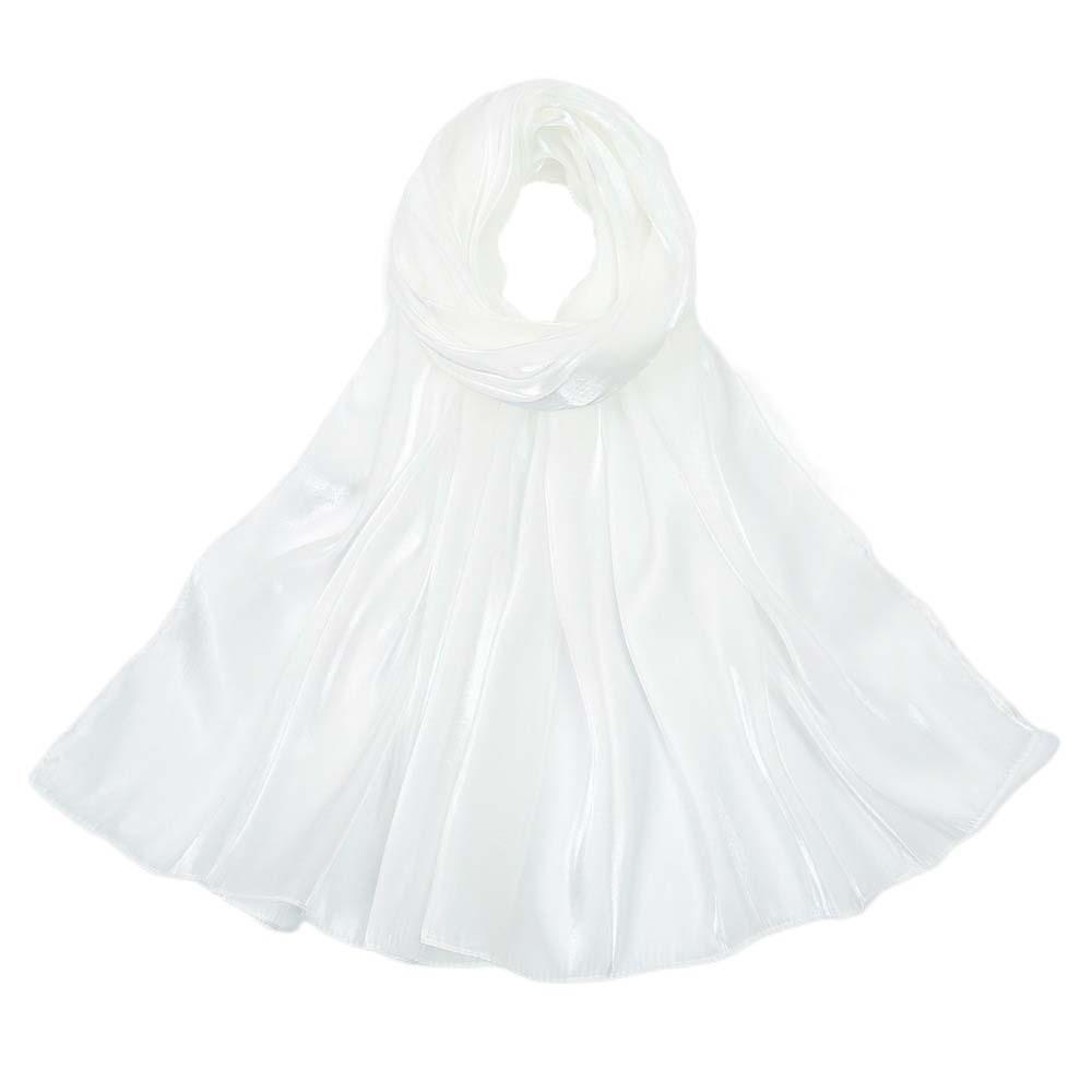 Long Chiffon Hijab Scarf Breathable Thin Large Shawl Sweet Smooth Silk Headscarf Women