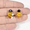 5pcs Yellow Cute Bee Charm Beads For Jewelry Making Supplies Glass Materials Animal Spacer/Loose Bead DIY Bracelets Accessories