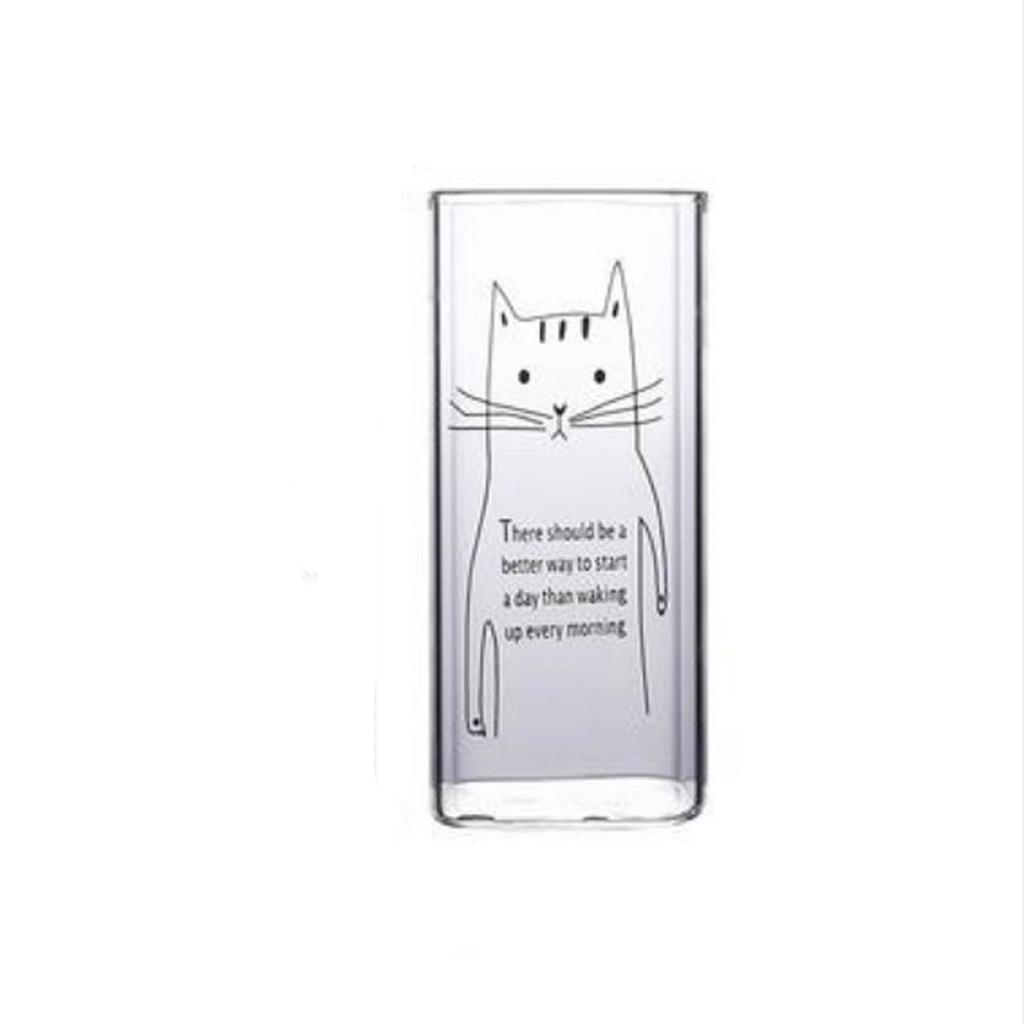 Мультяшное квадратное стекло, однослойное домашнее стекло для кофе, офиса, стакан для сока, напитка