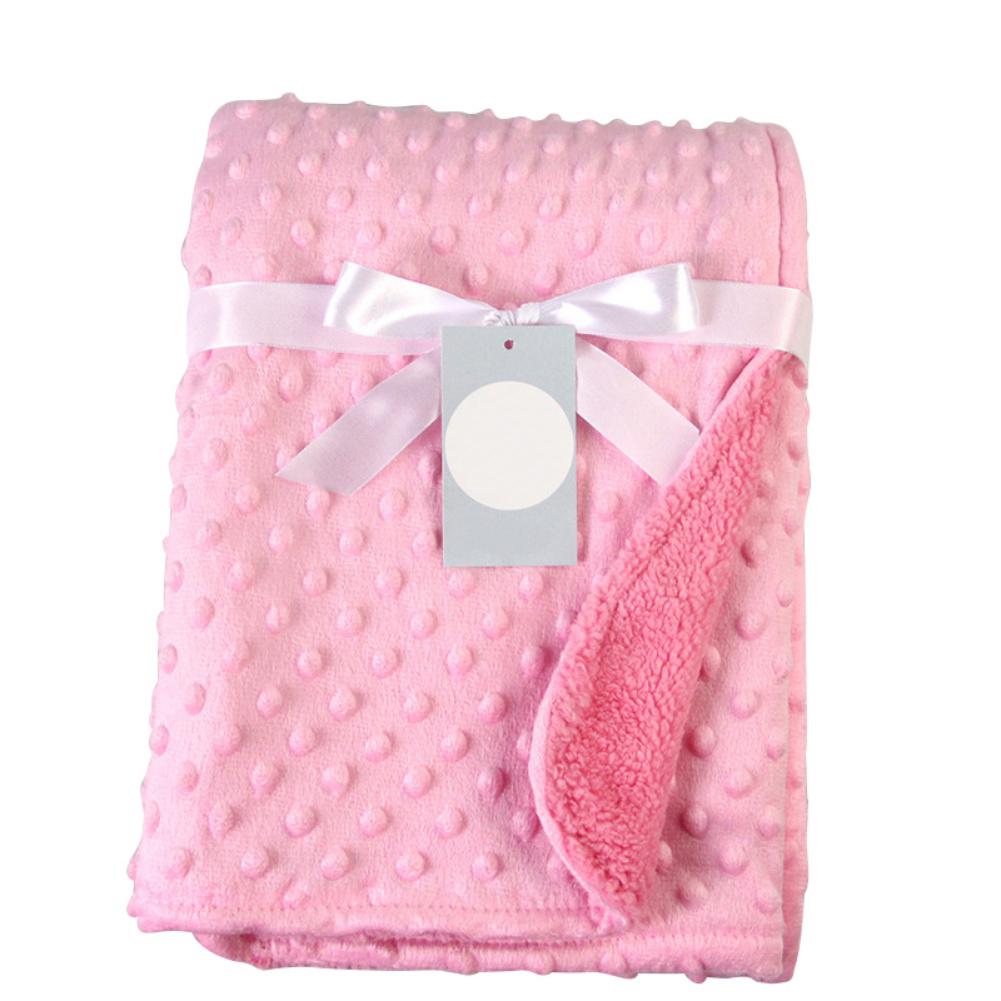 76*102cm Cute Infant Baby Warm Double Layer Blankets Swaddle Bathing Towels