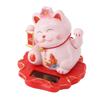 Solar Energy Powered White Beckoning Lucky Money Cat for Home Office Car Decor Feng Shui Lucky Cat