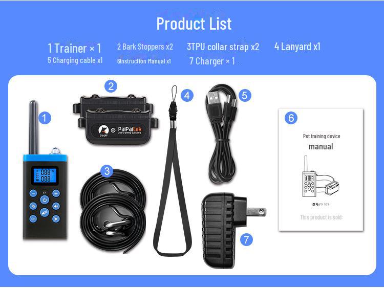 Dog Training Collar: Sound & Vibration Anti-Bark with 100-Level Remote Control