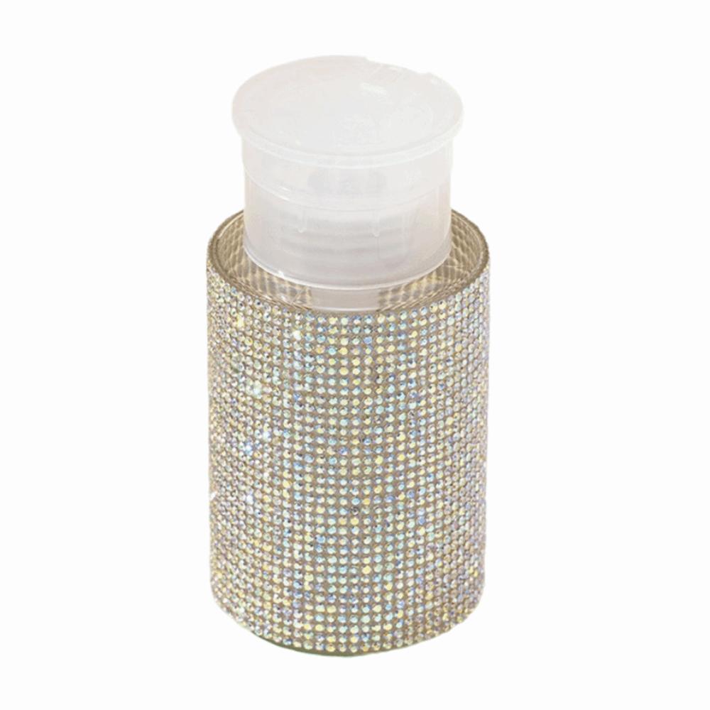 Sparkling Press Type Storage Bottle Creative Nail Polish Remover Container Manicure Tools