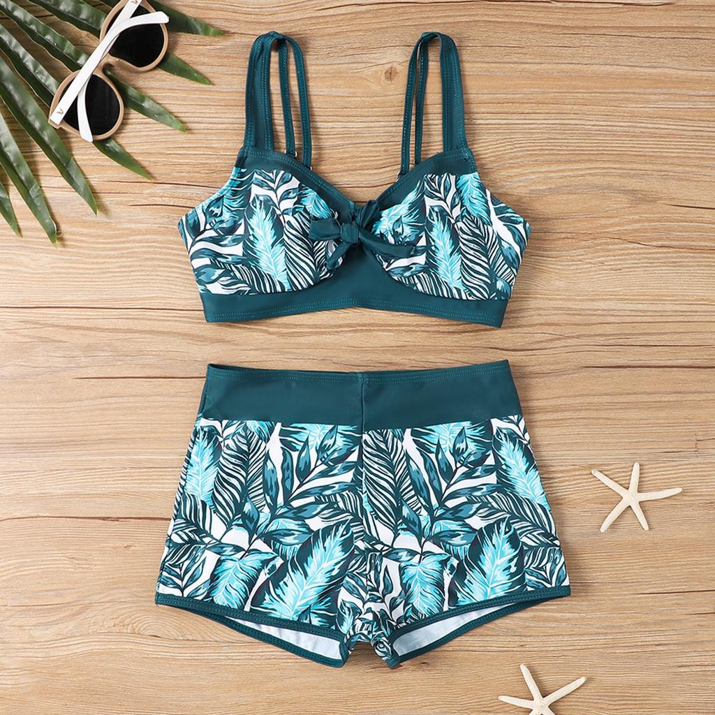 Women's Split Fashion Sexy Bikini Print With Breast Pad Without Steel Bracket Swimsuit