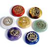 Natural Crystal Colorful Stone 18mm Round Piece Symbol Yoga Stone Amethyst Sodalite Topaz Multicolor Suit