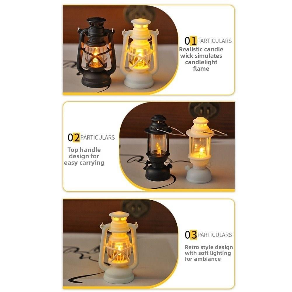 LED Lighting Retro LED Lantern Battery Powered Miniature Night Light Imaginative Play