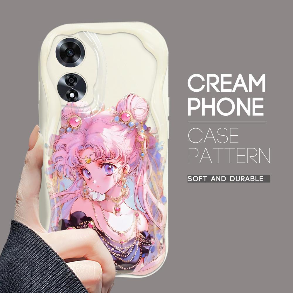 Для OPPO A17 A18 A38 A58 A98 Reno7 Z 8Z 8T 11F 11 Pro Realme 12 Lite 12 Pro C30 красивый женский розовый кремовый текстурный мягкий силиконовый чехол для телефона