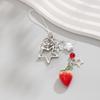Strawberry Design Beaded Phone Chain Cute Flower Key Pendant Accessories Bag Charm  Fairytale Theme