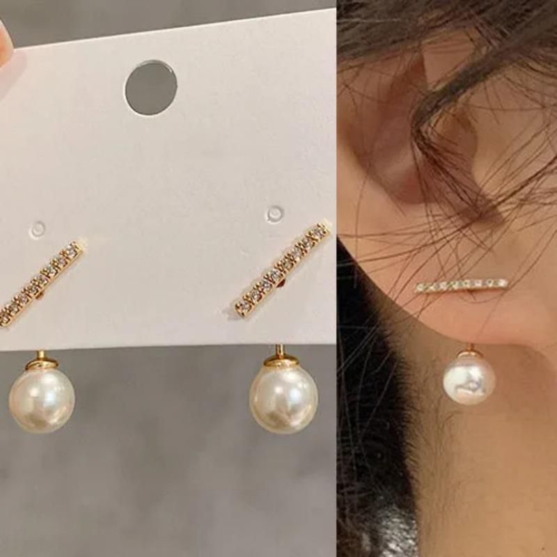 1 пара элегантных серег-капель с искусственным жемчугом, женские изящные серьги-капли с длинной бахромой и кристаллами