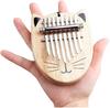 GECKO Kalimba 8-Key Beginner's Set, Thumb Piano with Cute Cat Design, Made of Camphor Wood, Includes Gift Case & Box, Adjustment Hammer, Strap, and