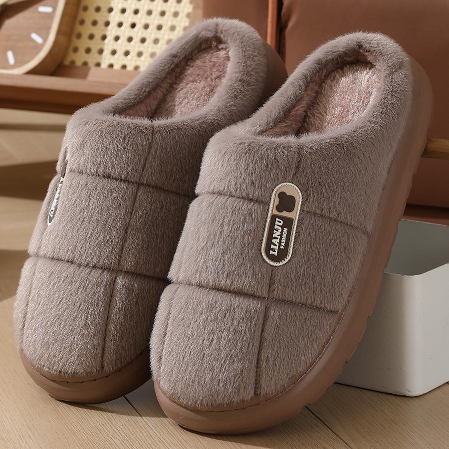 Cotton Slippers Large Size 2025 Winter Cotton Mop Warm Wool Slippers Thick Bottom Plush Slippers 45 46 47 48