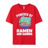 Powered By Ramen And Gaming Gamer Family Cotton Men's Top T-shirts Design Tops Tees Designer Tops Shirt Drop Shipping